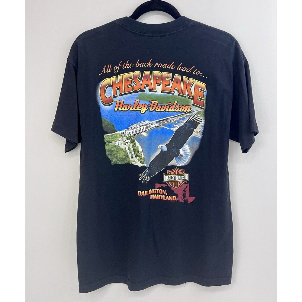 Harley-Davidson Shirt Mens Medium Black Chesapeake Darlington Tee
